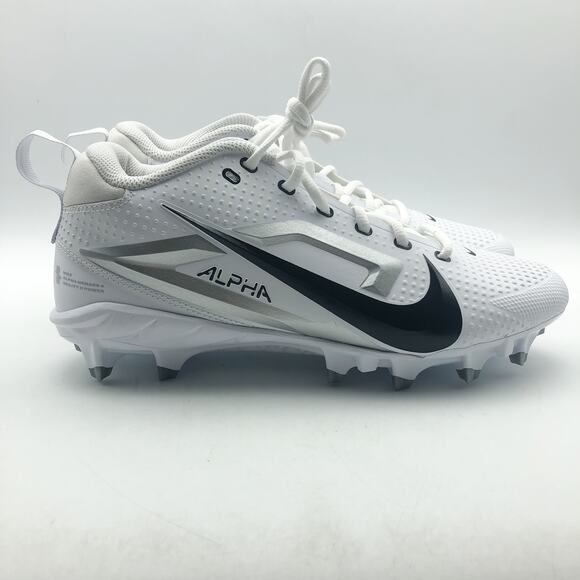 Nike Alpha Menace Mens 4 Varsity Molded Football Cleats 10 White Black NWOB - Picture 3 of 11
